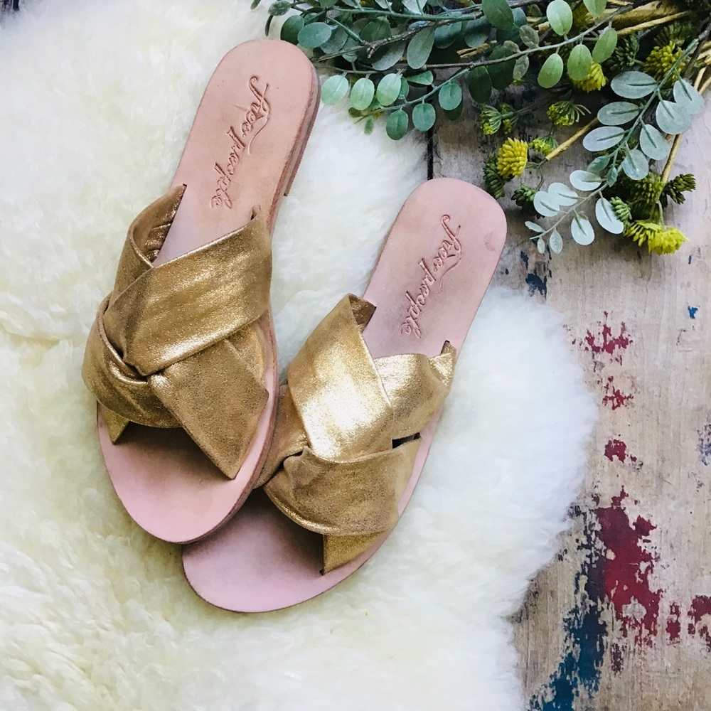 Free people gold sandals Sz 38 euro